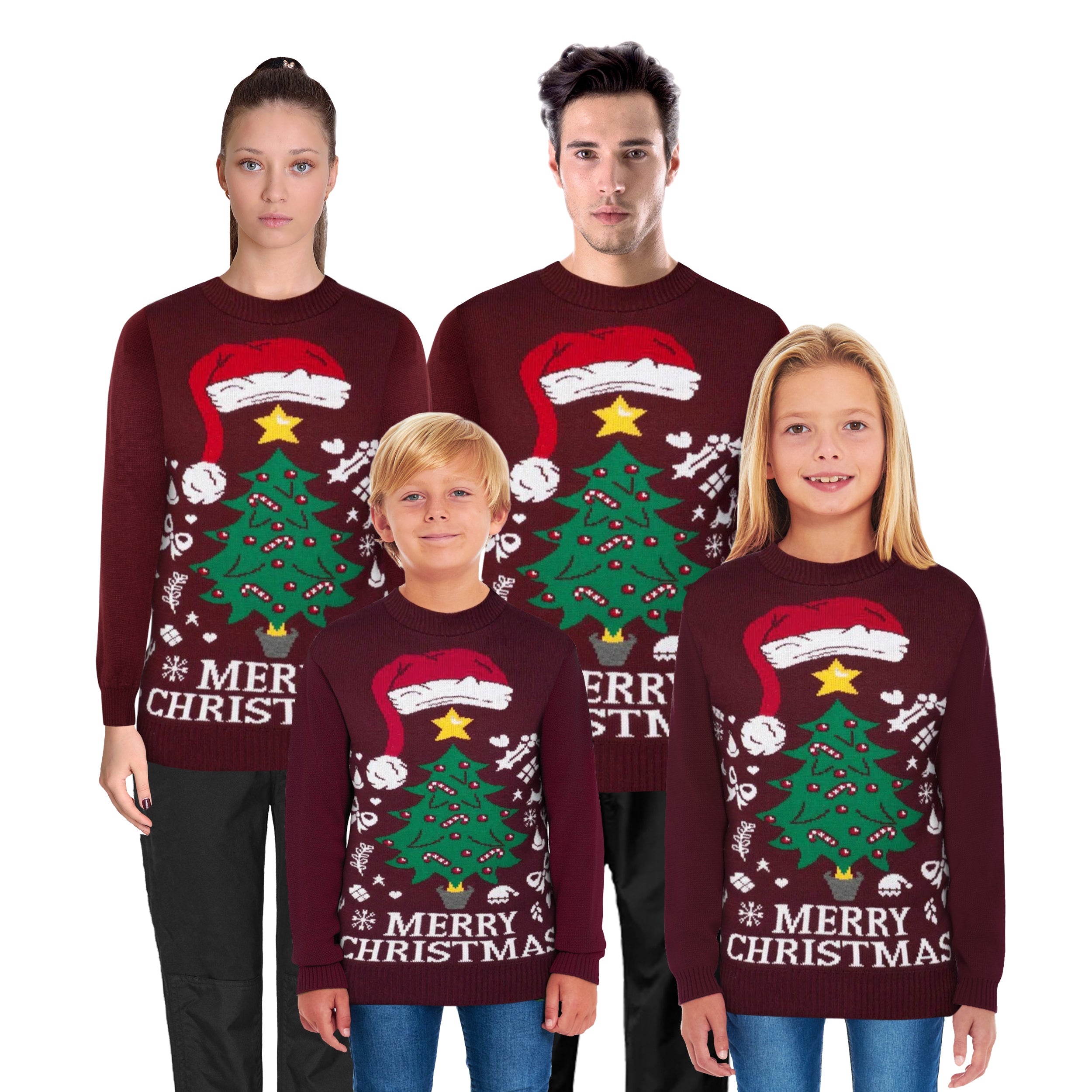 Santa Tree Wine Family Christmas Jumper – Festive Fun for the Whole Family Featuring a playful Santa and tree design with wine glasses, this cozy jumper is perfect for celebrating the holidays together in style and warmth. Available in various sizes