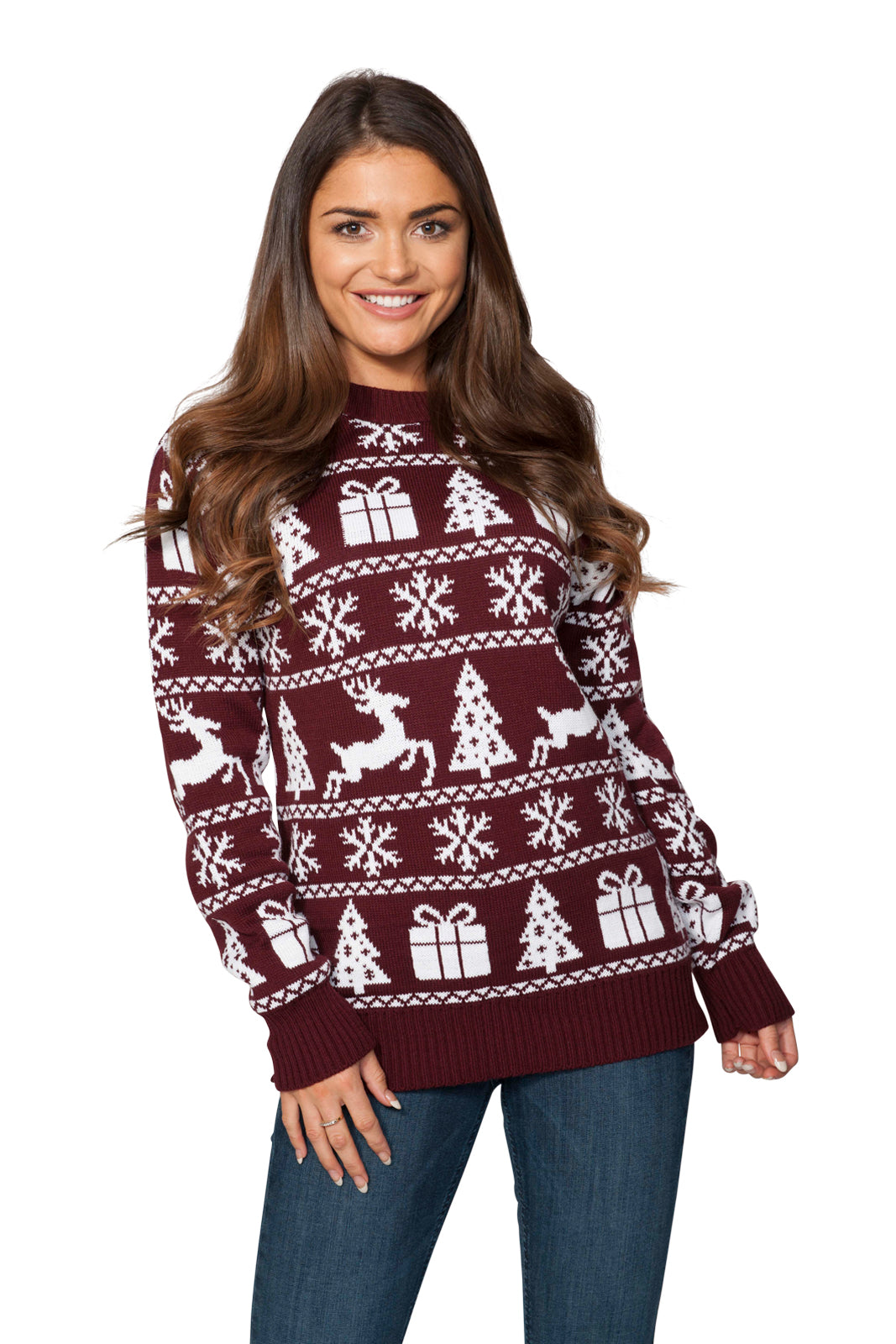 Fairisle Presents Wine Christmas Jumper