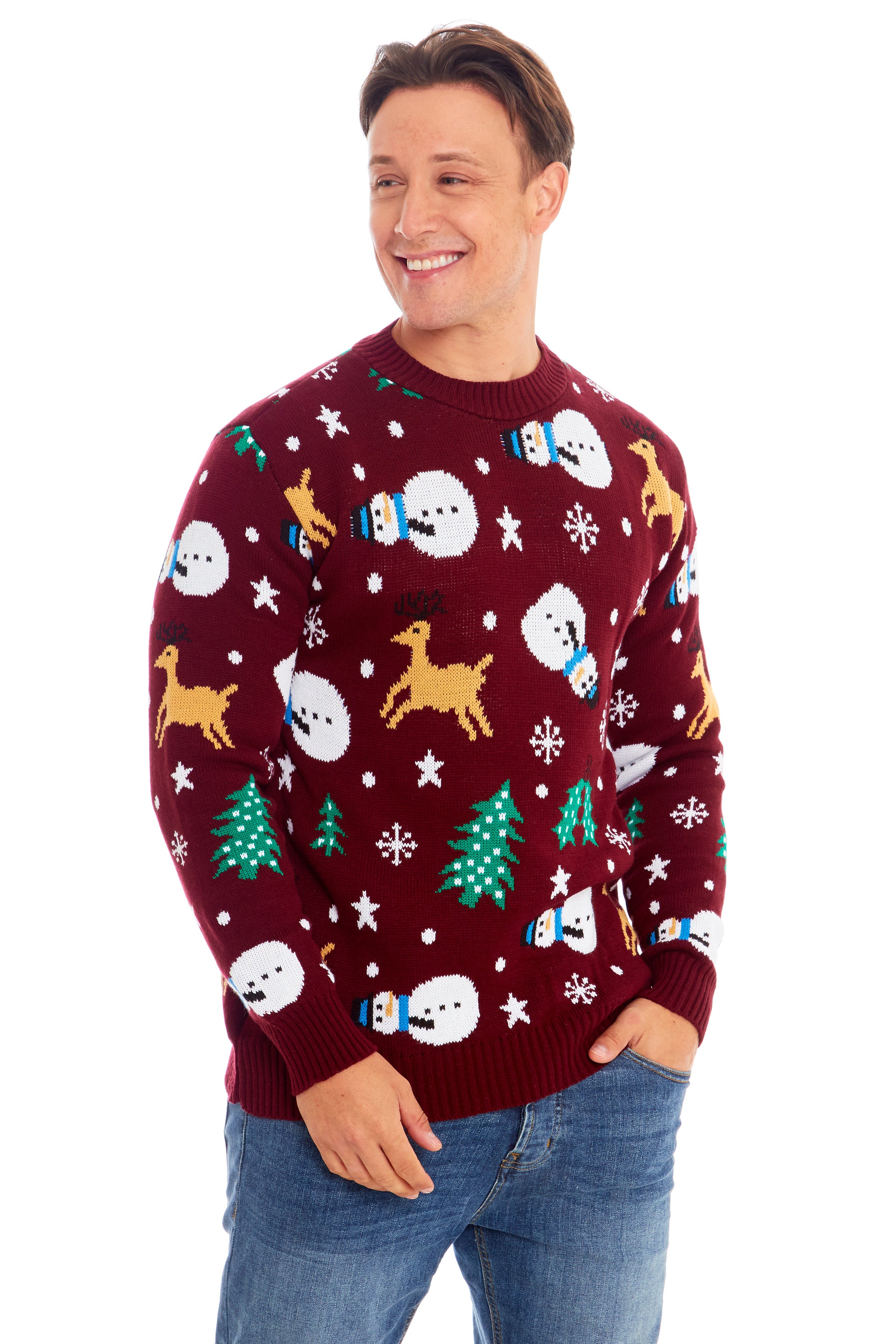 Snowman Wine Christmas Jumper – GetKnitty - Main Image