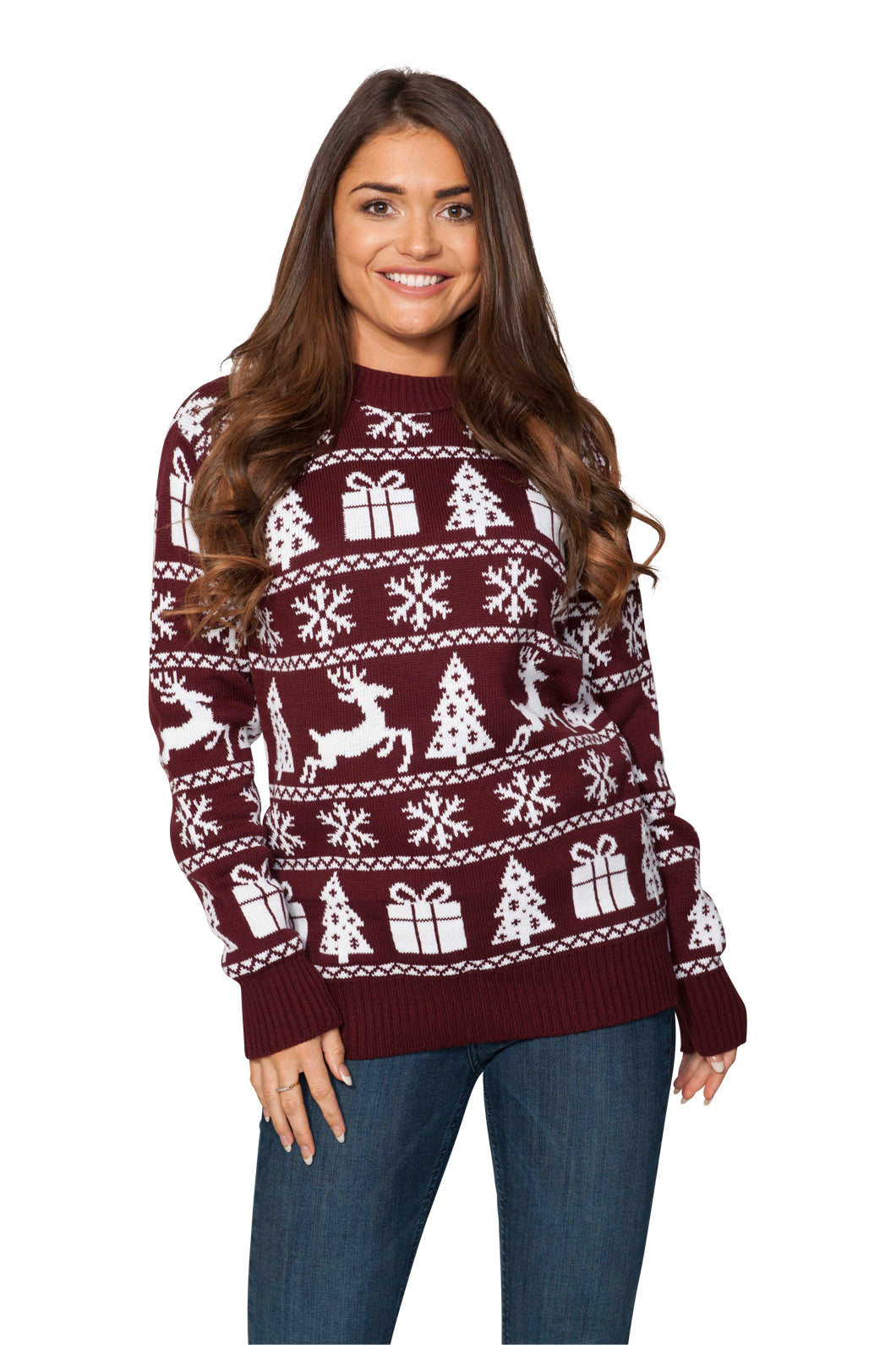 Fairisle Presents Wine Christmas Jumper